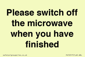 Please switch off the microwave when you have finished